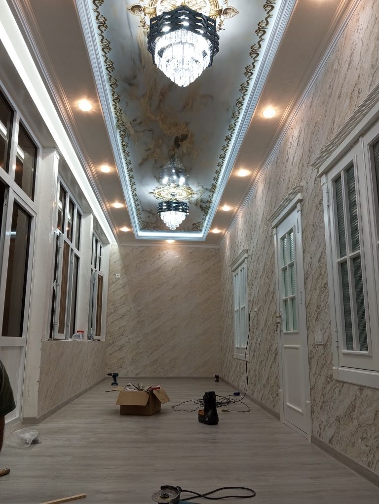 Евро ремонт Отделка шпаклёвка обой ламинат краска хизматлари