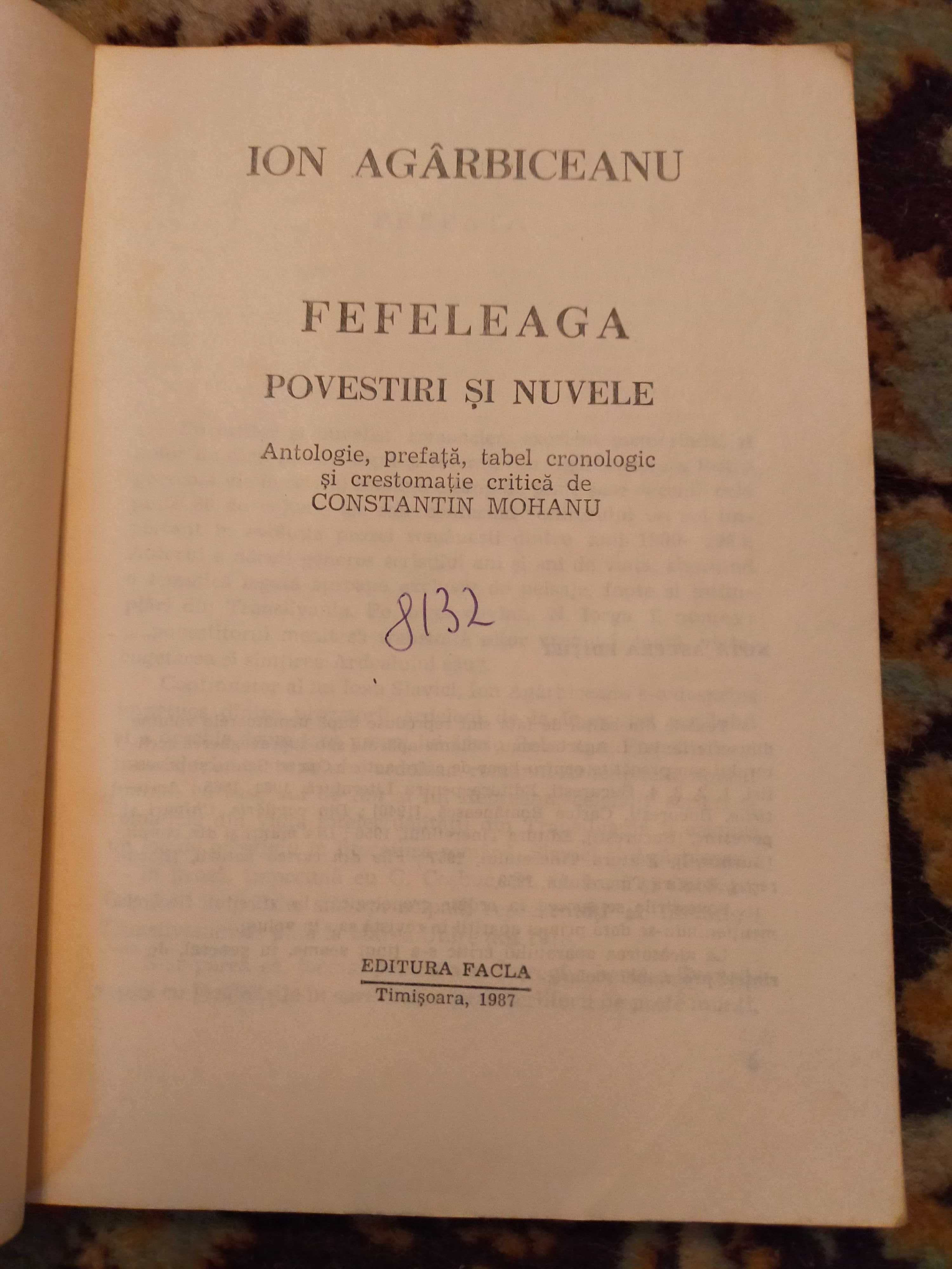 Fefeleaga '87 de Ion Agârbiceanu