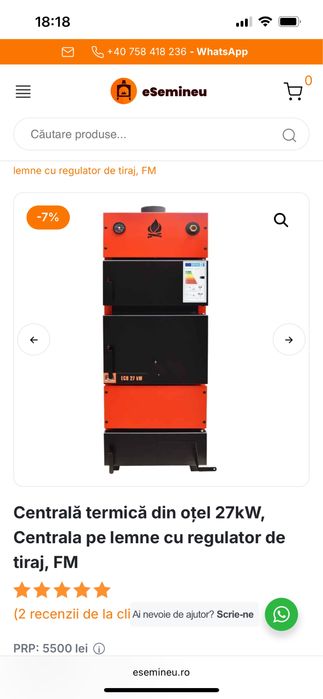 Centrala pe lemne Eco27