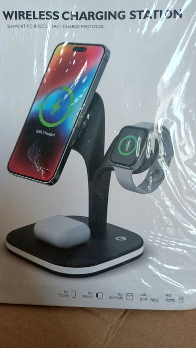 Stație De Încărcare Wireless Nouă 5 In 1 Pentru  Telefon Ceas Căști