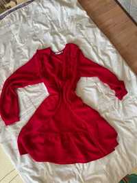 Стилна дамска рокля (червен)