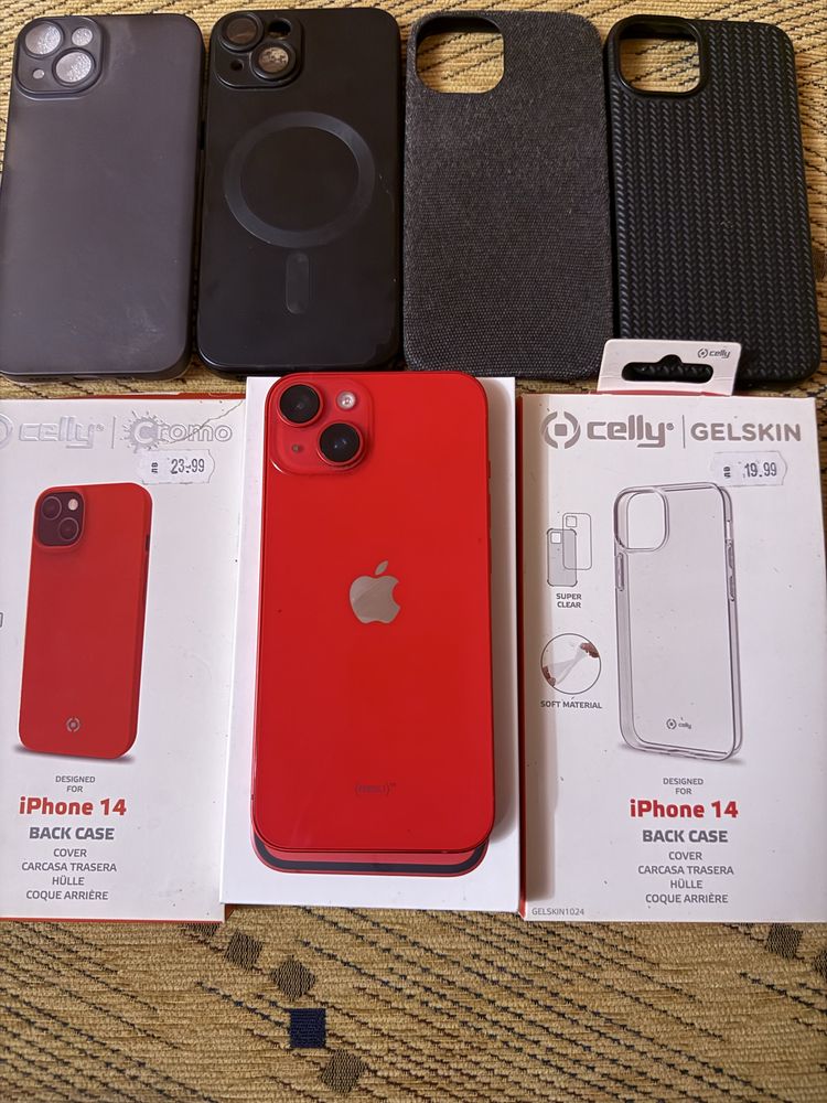 Iphone 14 Red 128 (със 6 кейса и гаранция до 13.06.2025)