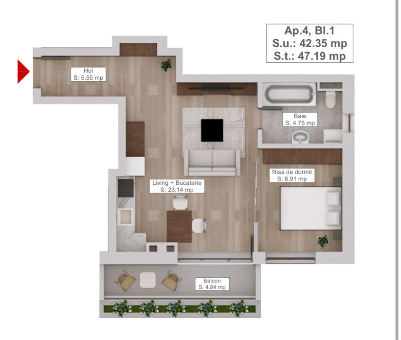 Dezvoltator: Arca Residence - 1.2,3 camere cu vedere spre Tampa