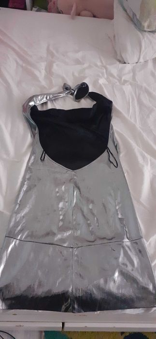 Rochie argintie Gina tricot, mas XS