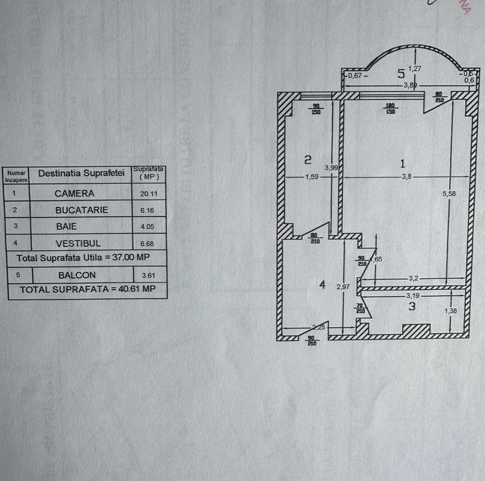 Garsonieră decomandată Militari 41mp (cu balcon) PROPRIETAR