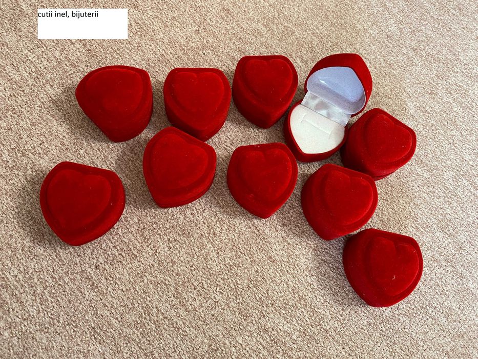 Lot cutie inel logodna bijuterii cercei model trandafir inima scoica