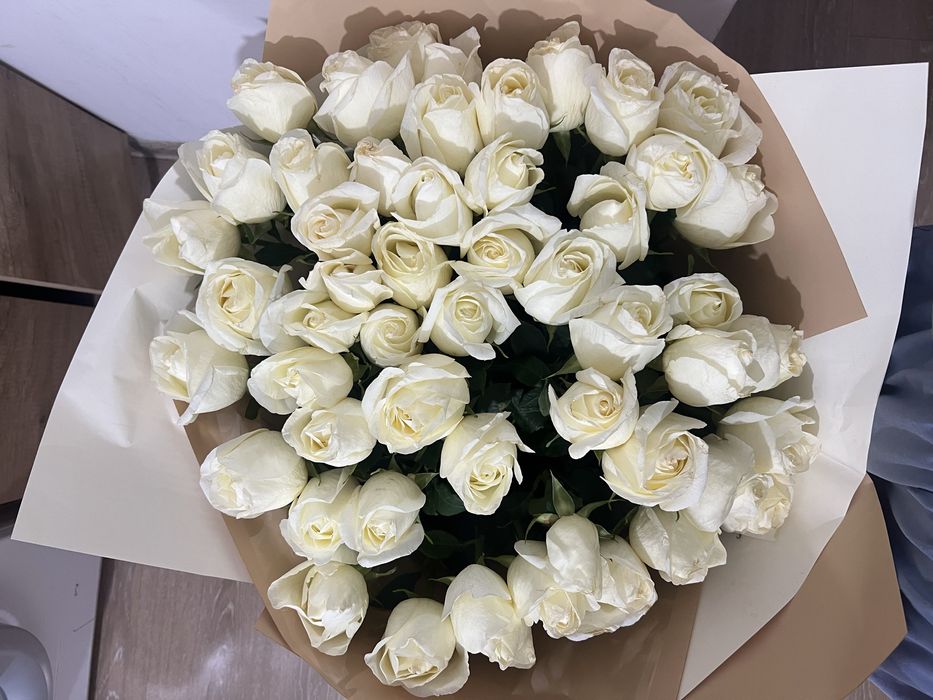 Продаю 51 белую свежую розу