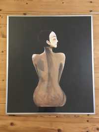 Tablou nud erotic modern pictura acril ulei cu rama din aluminiu