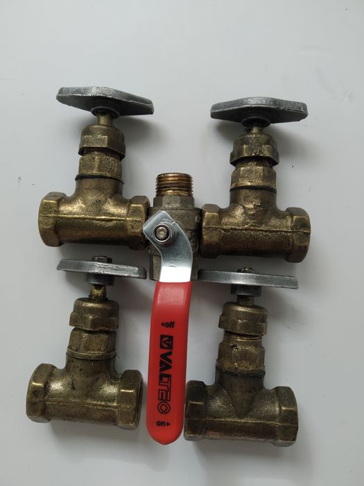 Новые бронзовые краны диам 15мм.