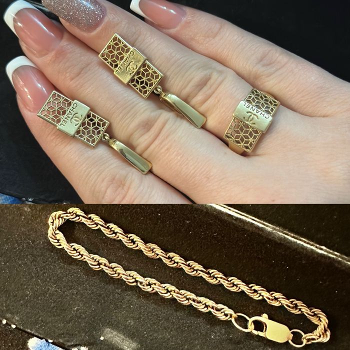 Золотой  комплект и браслет