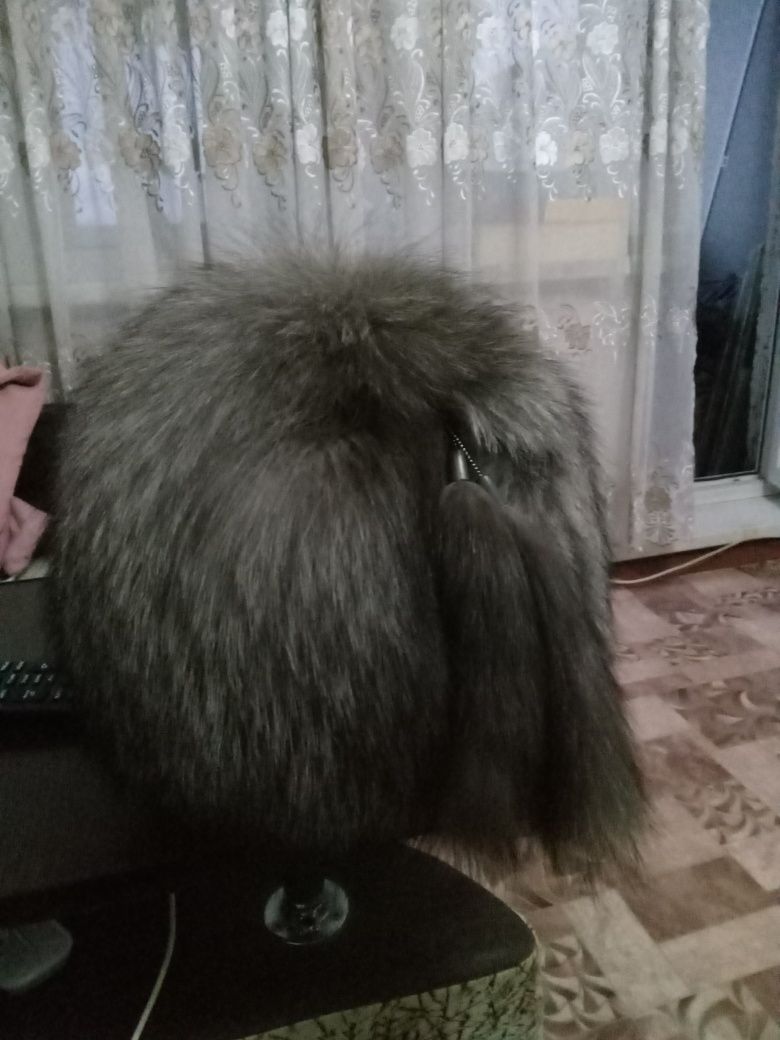 Шапка чёрнобурка