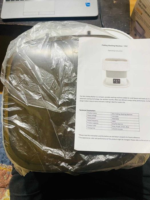 Mașină de spălat pentru camping, 14 L, 2 kg, 2 în 1, cu uscător