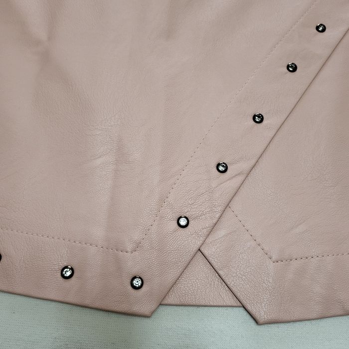 Fustă nouă roz prăfuit mărime S, din imitație piele