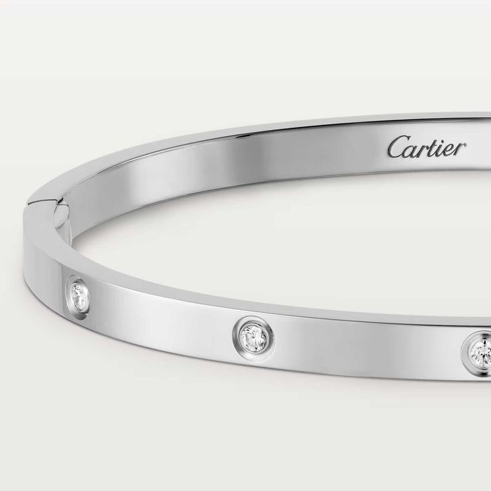 CARTIER Love White Gold 10 Diamonds Small Model Гривна с Отверка