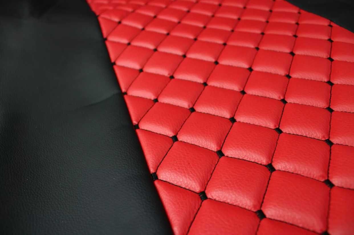Кожени калъфи за седалки за ДАФ 106 / Черно с червено
