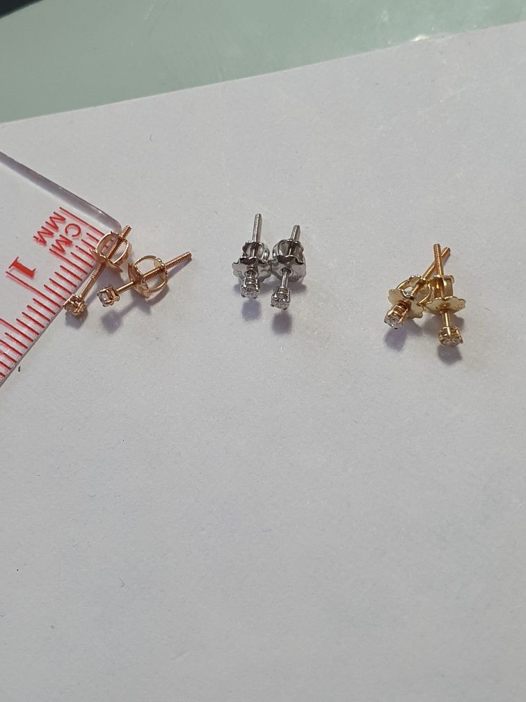 Cercei aur 14k cu diamant