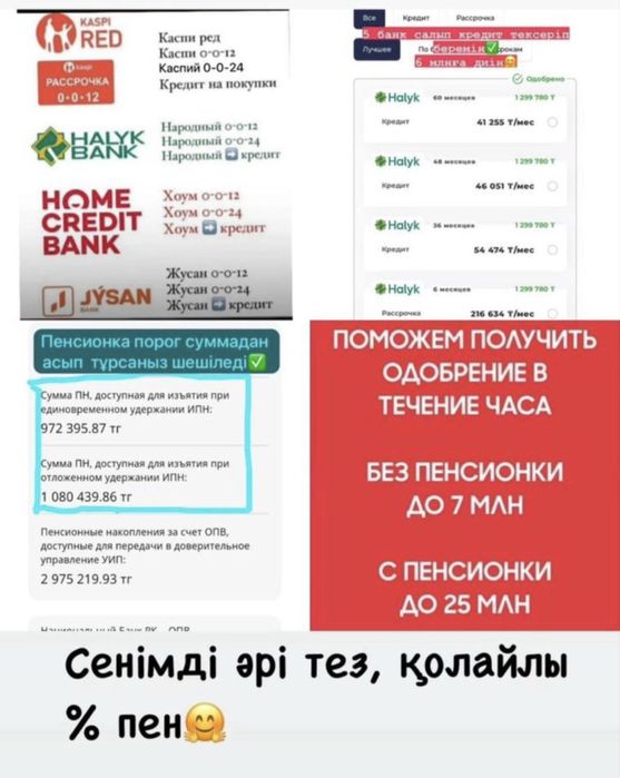 Кредит ала алмай жүрсіз бе?