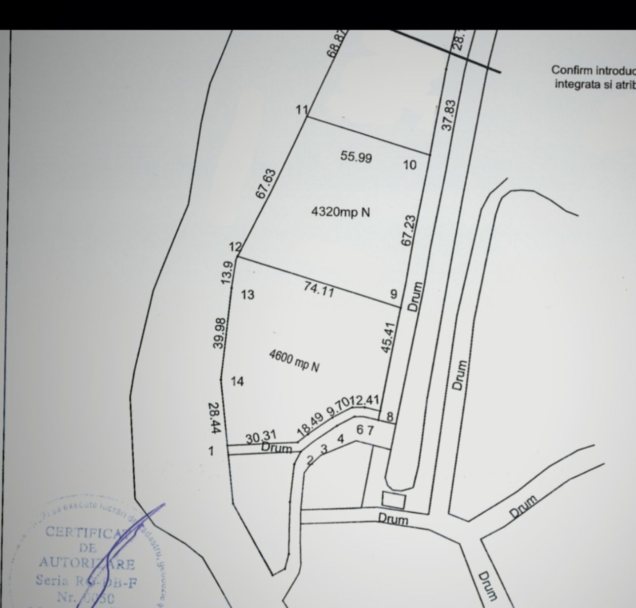Teren 4600 mp intravilan ,BONUS 3200mp extr. , lângă DN71 – Pucioasa –