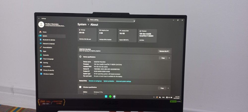 Noutbuk Asus  tuf F15 gaming