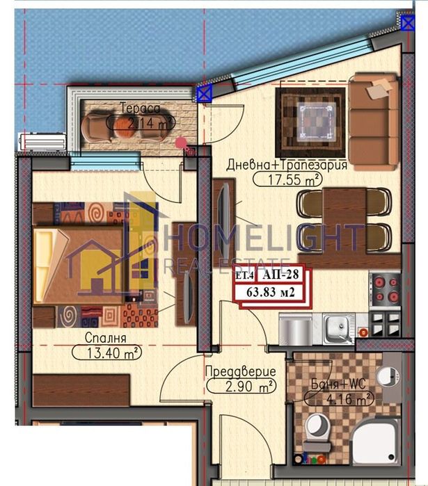 Продава се Двустаен апартамент в София, Дружба 1 - 64 кв.м за 1497 €/кв.м - Снимка #4