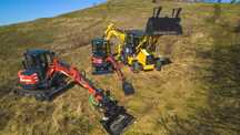 Închirieri utilaje - Buldoexcavator , Excavator - Midi 6T ,  Mini 2T