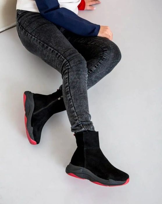 Ботинки кроссовки натуральная замша