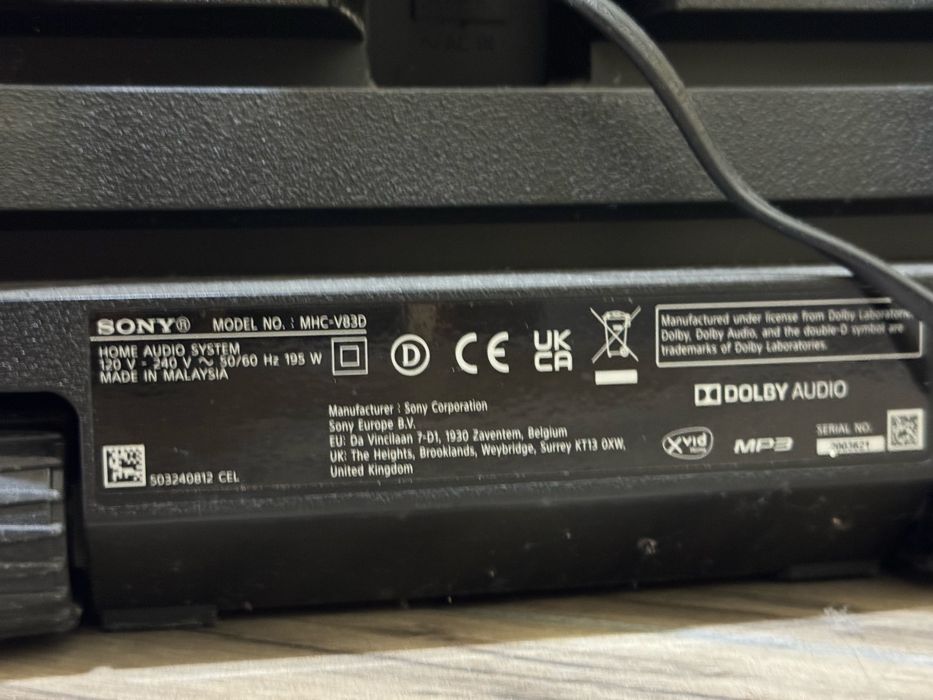 SONY  модел  MHC-V83D