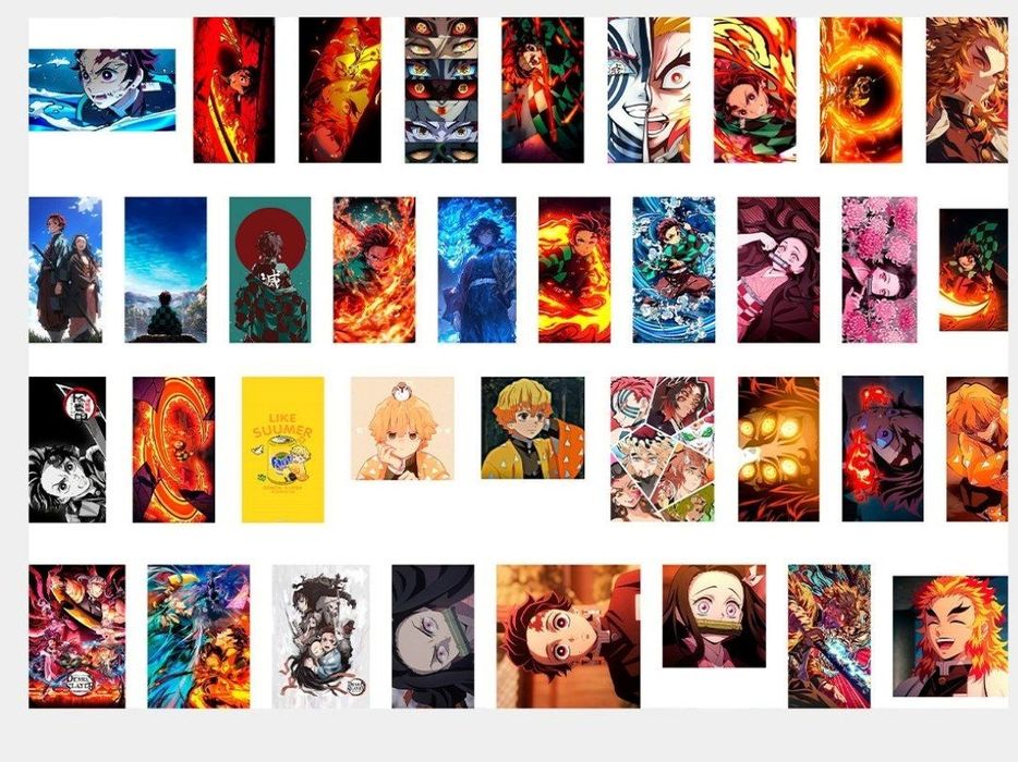 Stickerlar anime Naruto,Bleach,Jujutsu kaisen,Demon slayer,Attack on