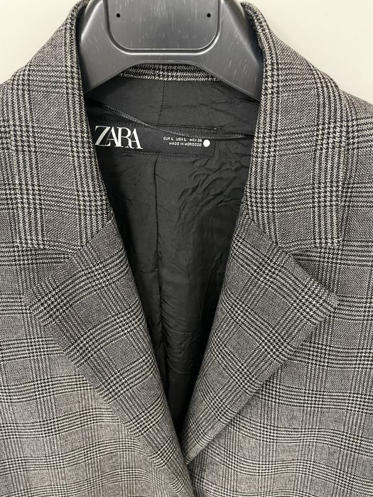 Сиво сако каре овърсайз Zara