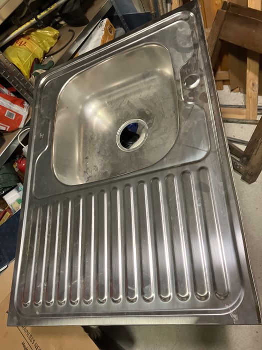 Кухненска мивка алпака с десен плот, 80х60х16cm, неизползвана