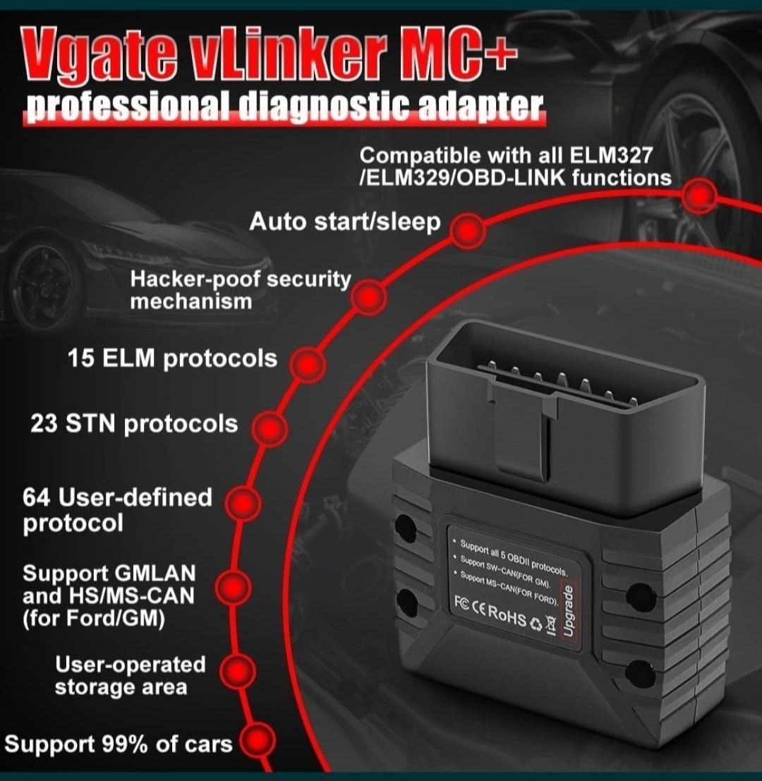 Scanner diagnoza auto Vgate Vlinker MC+ Forscan Bimmerlink Multi Ecu