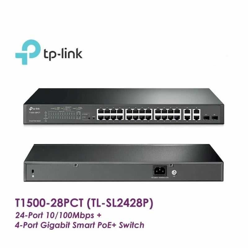 24 портовый гигабитный управляемый PoE switch TP-Link TL-SG2428P