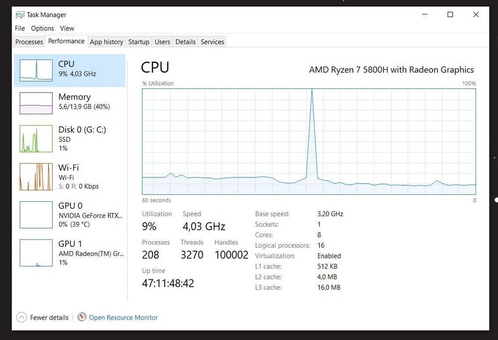 Laptop Gaming Ryzen 7 5800H,  3050Ti, 16GB RAM