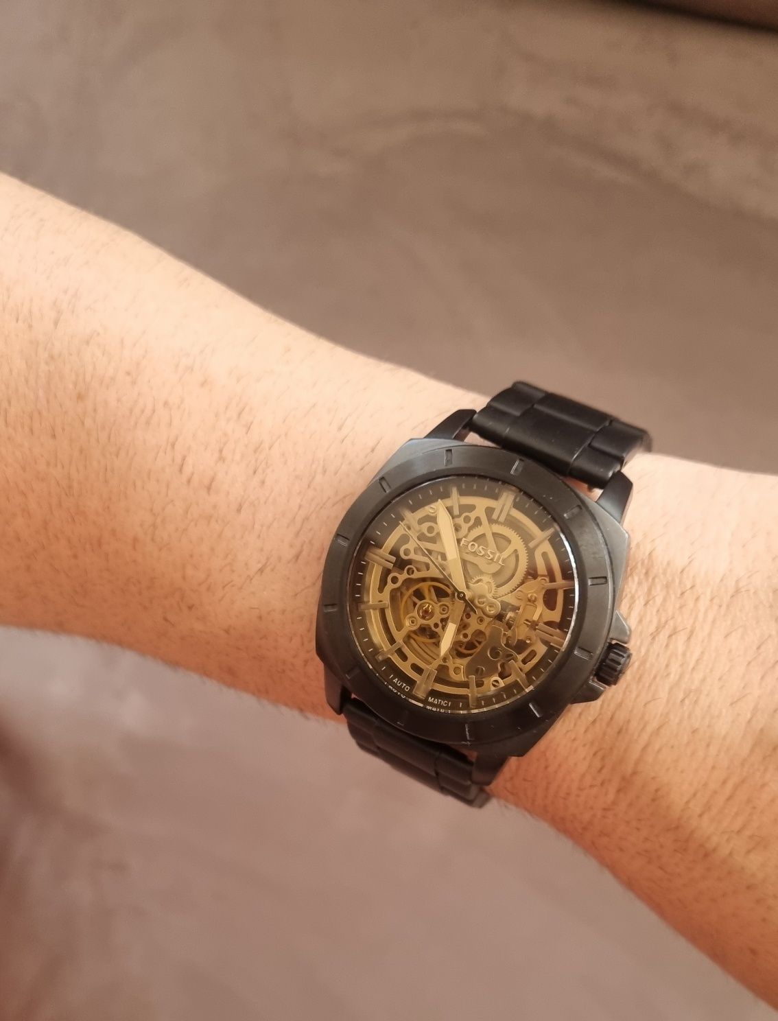 Автоматичен часовник Fossil с видим механизъм,