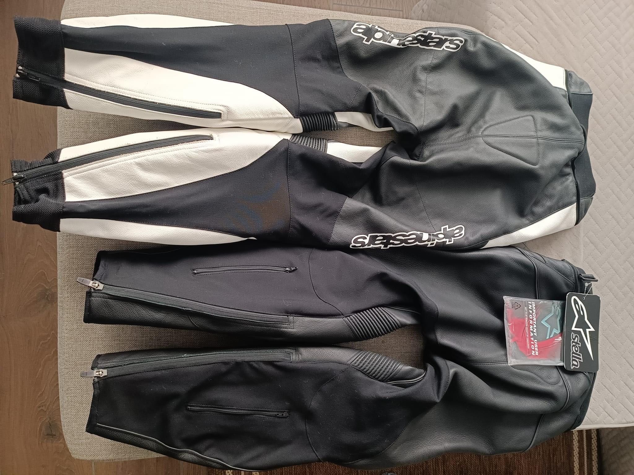 Pantaloni moto noi din piele Alpinestars Stella 36