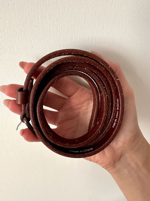 Curea de piele subțire chestnut unisex