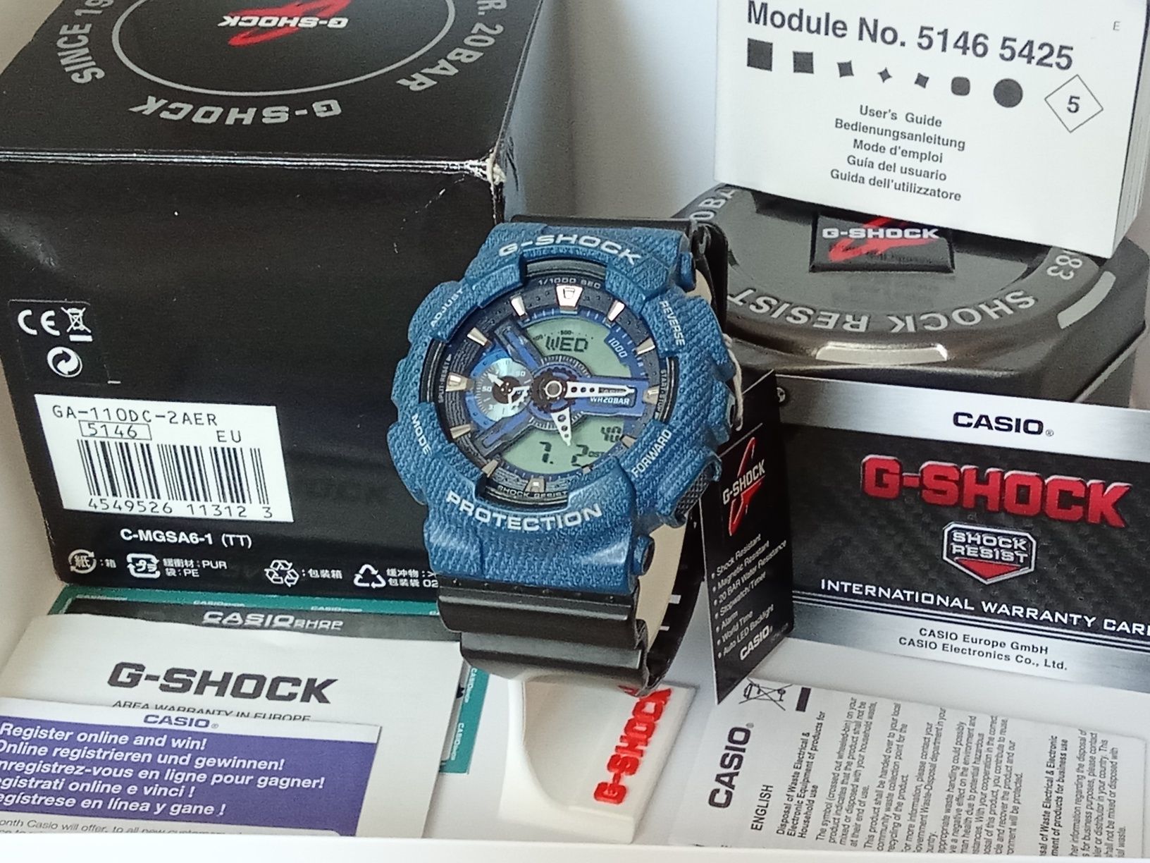 Специални мъжки часовници Casio G-Shock GA-100 черен и GA-110 дънков