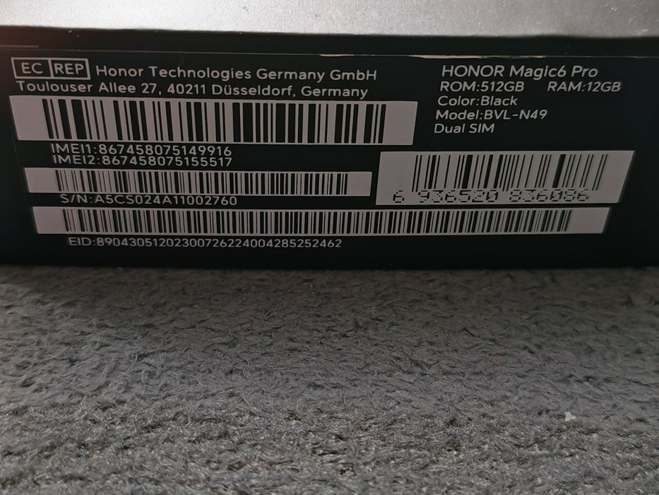 Honor Magic 6 Pro Black (512&12) Garanție 2026
