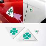 Стикери за Alfa Romeo Quatrefoil Зелен Делта Метални емблеми 3 броя