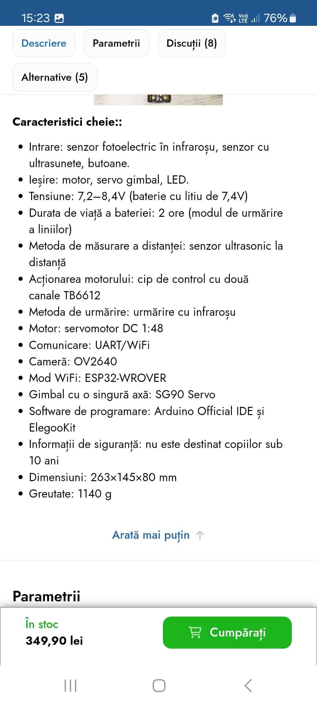 Masina cu Telecomanda Robot Smart car v4.0