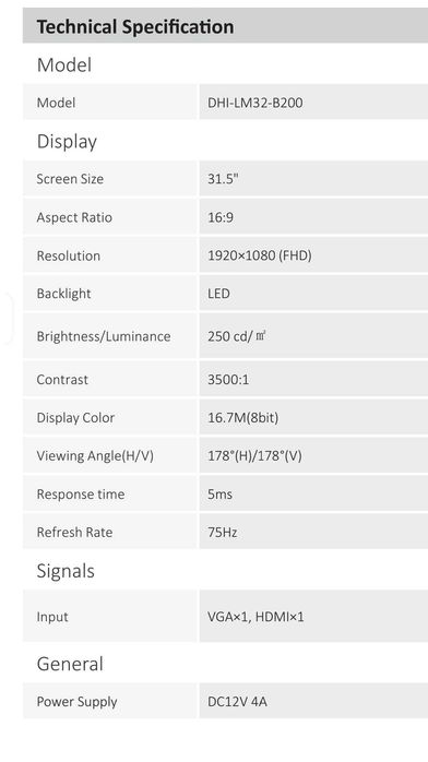 Monitor Dahua LM32-B200, 32"