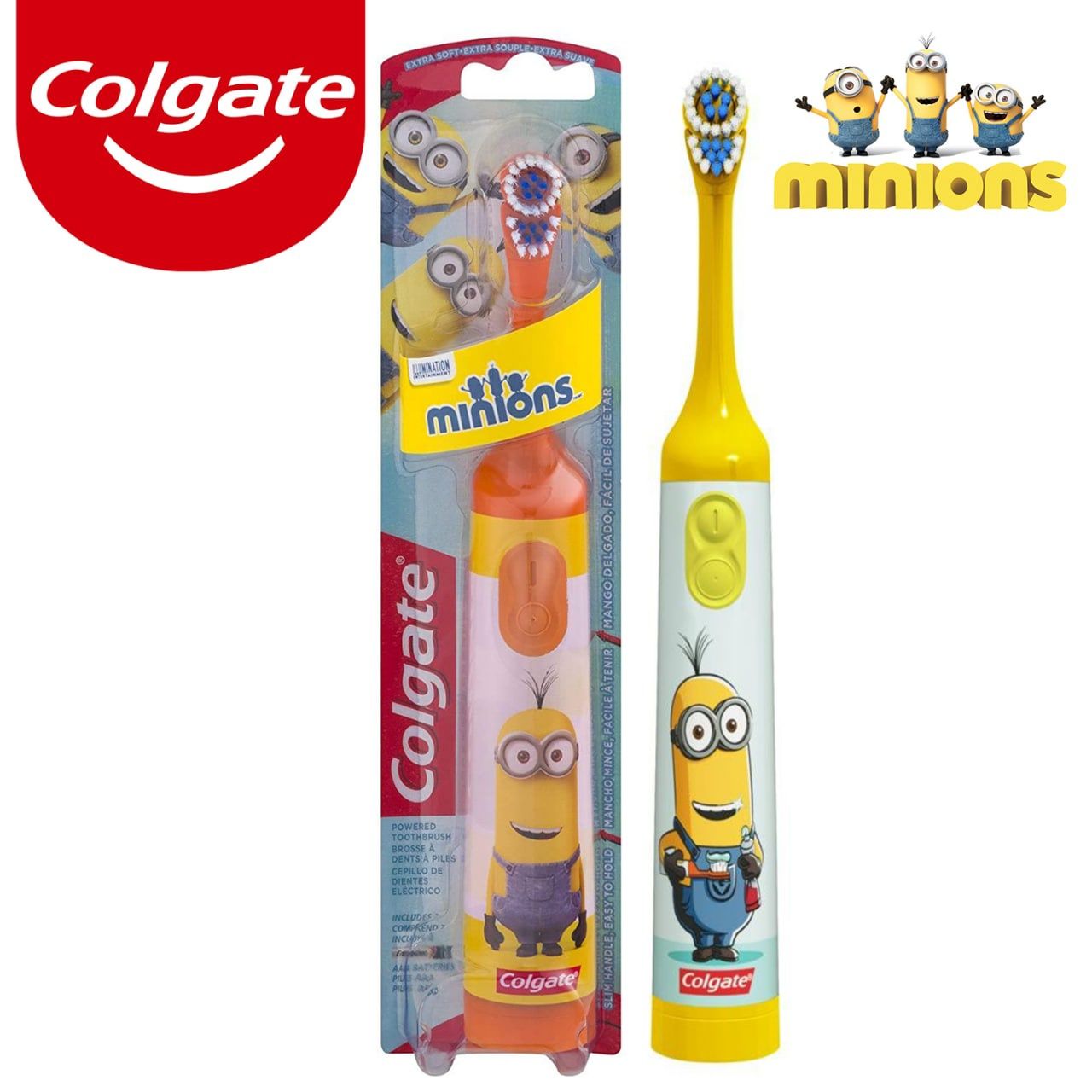 Электрическая детская зубная щетка Colgate БЕТМЭН с мягкой щетиной + Б