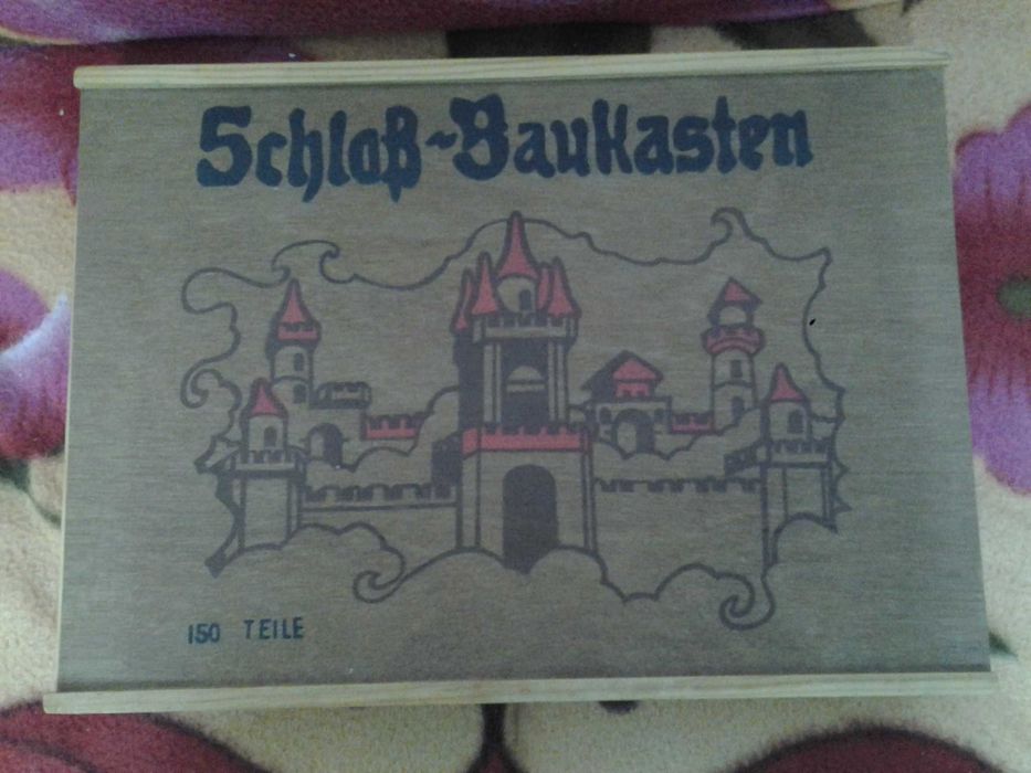 **Castel 150 piese cuburi lemn joc constructii copii +3 ani