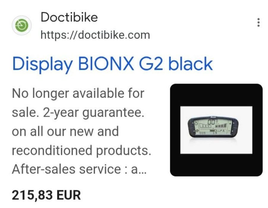 Display BIONX G2 (bicicletă electrică)