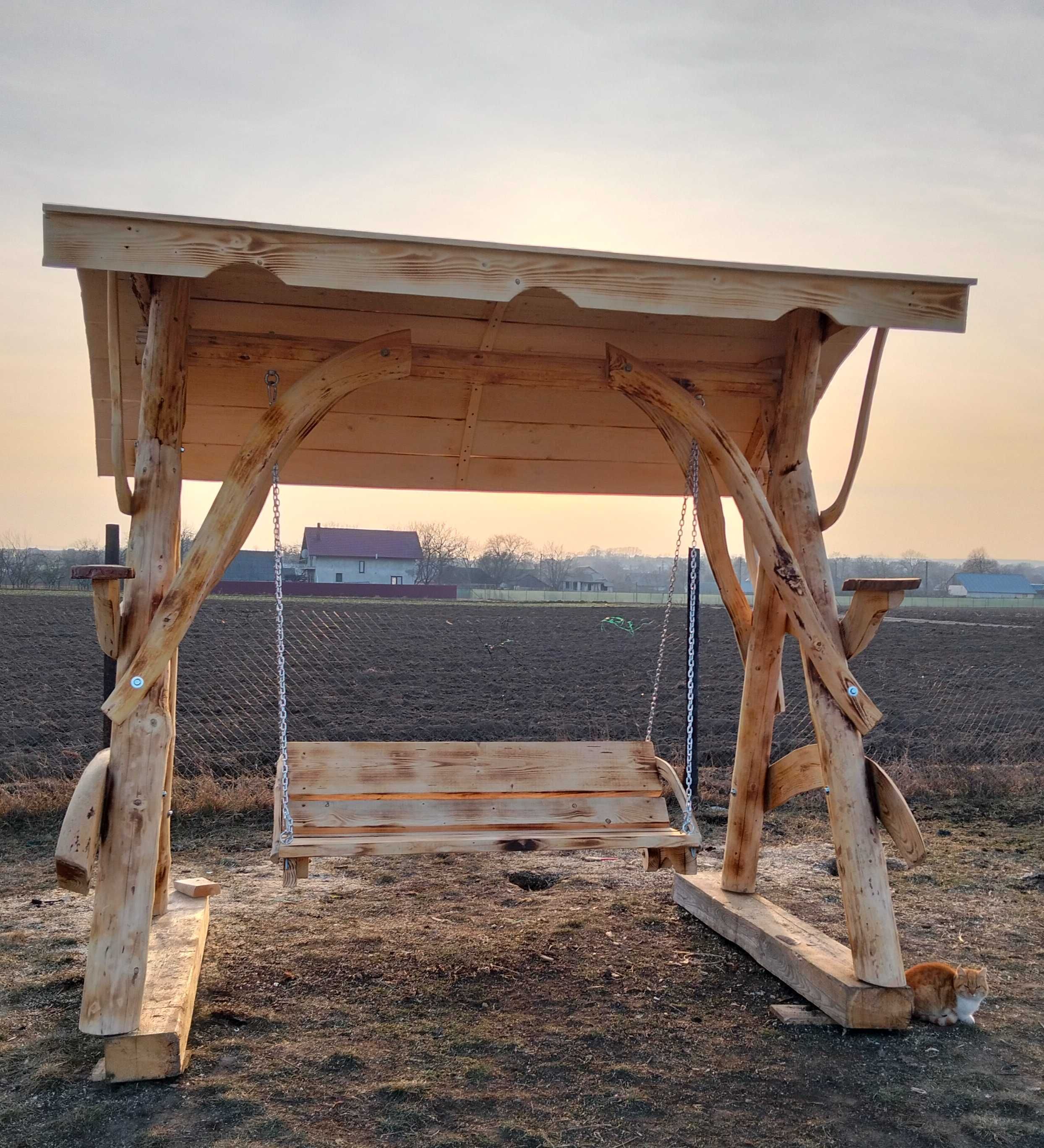 Balansoar rustic din lemn masiv