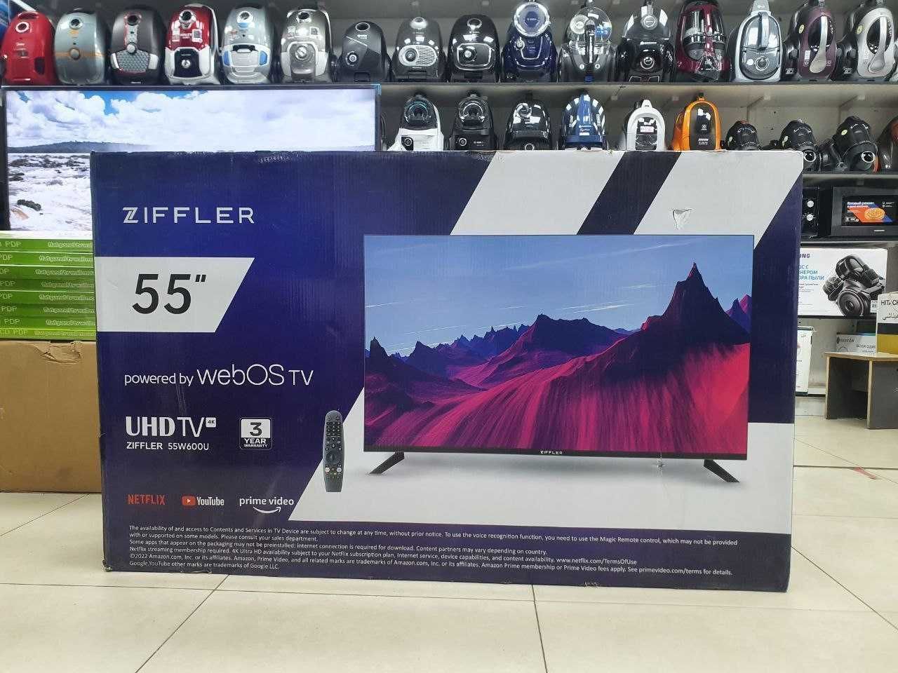 Телевизор ZIFFLER платформа WEBOS, QLED4K Smart, все моделы, доставка