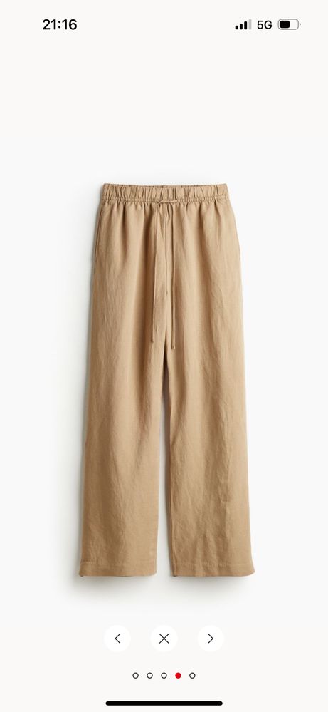 XXL Панталон от ленена смес с ластик H&M