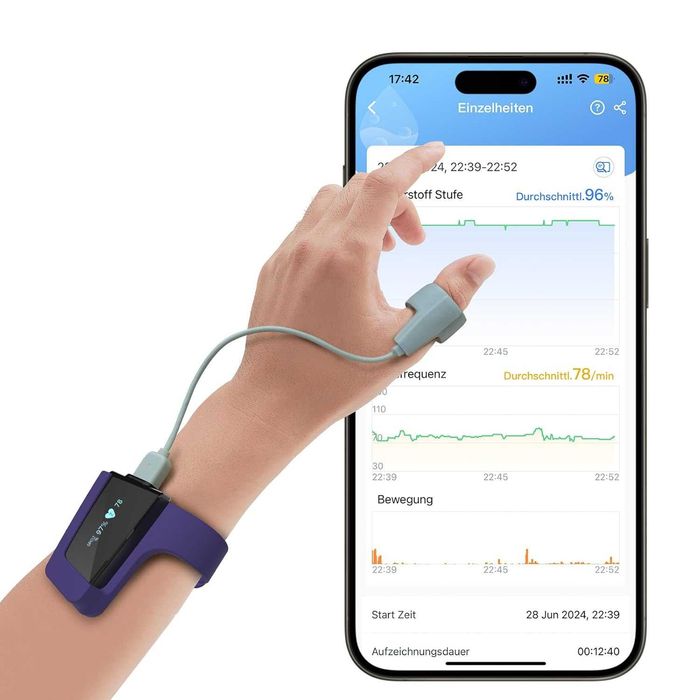 Pulsoximetru,din sânge,Monit de oxigen în somn cu vibratie antisforait