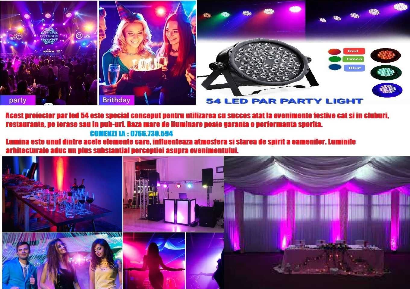 Proiector Club 54 Led-uri*Lumini DJ*Orga de lumini Disco Party Majorat