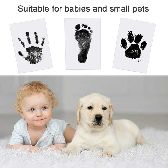 Set amprente bebelus kit pentru maini si picioare cadou ideal 8x12.5cm